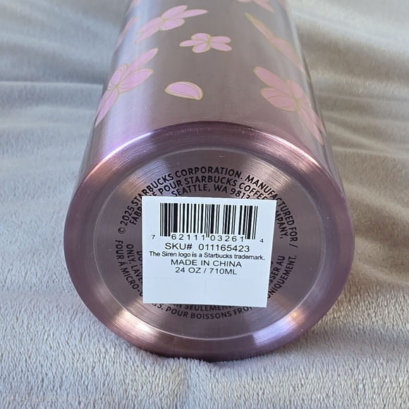 STARBUCKS 2025 Cherry Blossom Stainless Steel Cold Cup Tumbler (24oz) - Picture 6 of 9
